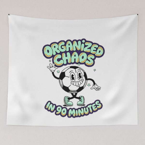 Item preview, Organized Chaos In 90 Minutes Soccer Ball Retro Graphic — Funny Soccer Player Fan Humor  designed and sold by SkTee2k.