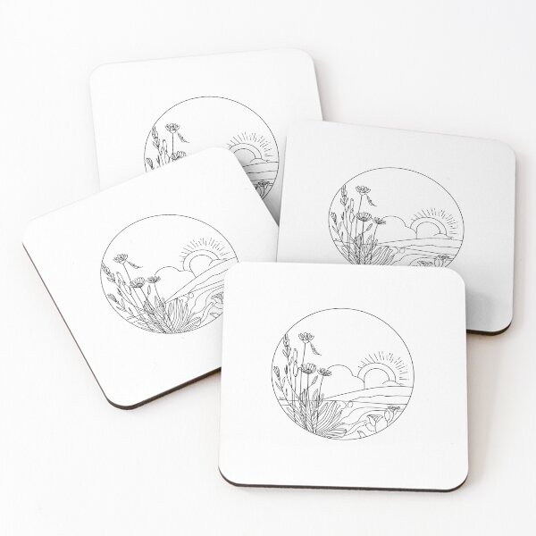 Item preview, Minimal Botanical Sunset Line Art – Modern Boho Nature Design designed and sold by Larams Studio.