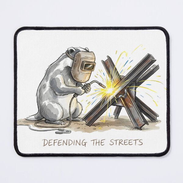 Item preview, Defending the Streets: Determined Badger Welder watercolor art designed and sold by SoulPT.
