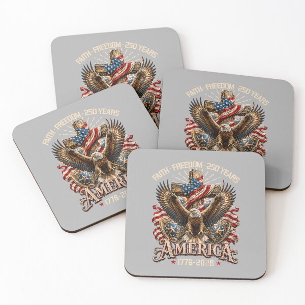 Item preview, Faith Freedom 250 Years Christian Cross Eagle 4th of July designed and sold by ArleneRowe.