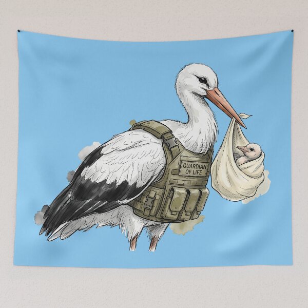 Item preview, Guardian of Life Stork in Tactical Vest Art designed and sold by SoulPT.