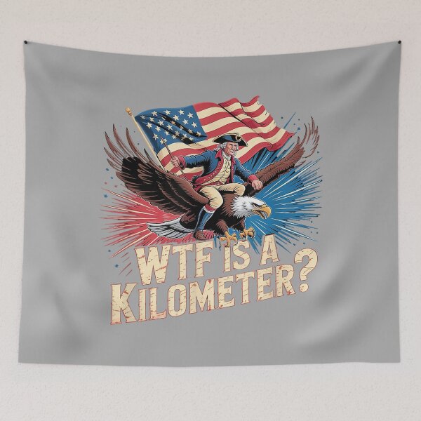 Item preview, Funny American 4th of July WTF is Kilometer USA Patriotic designed and sold by KathieFaugh.