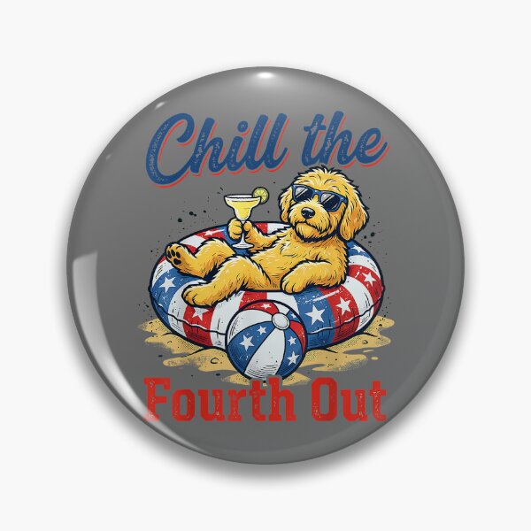 Item preview, Chill The Fourth Out Patriotic Goldendoodle USA Dog designed and sold by KristineLi.