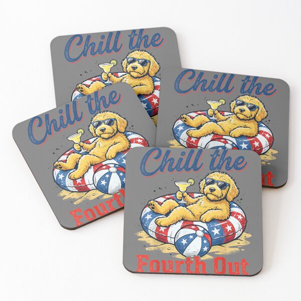 Item preview, Chill The Fourth Out Patriotic Goldendoodle USA Dog designed and sold by KristineLi.