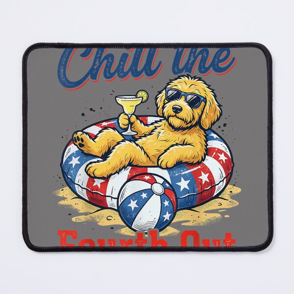Item preview, Chill The Fourth Out Patriotic Goldendoodle USA Dog designed and sold by KristineLi.