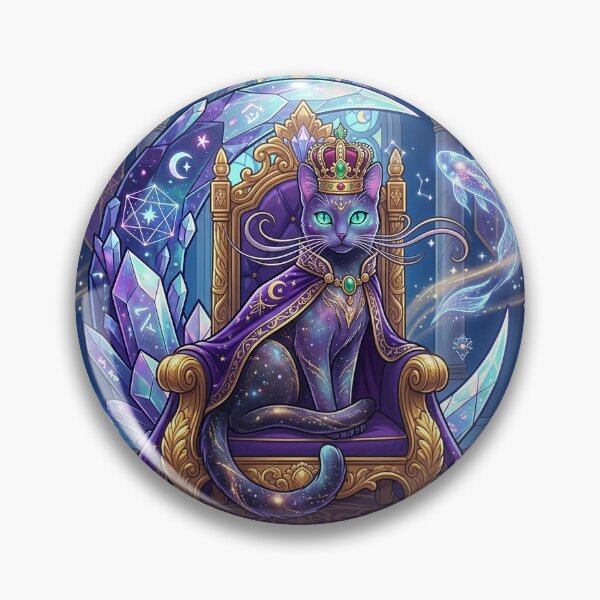 Item preview, Royal Cat King with Golden Crown | Majestic Fantasy Feline Art designed and sold by Sara-Ai.