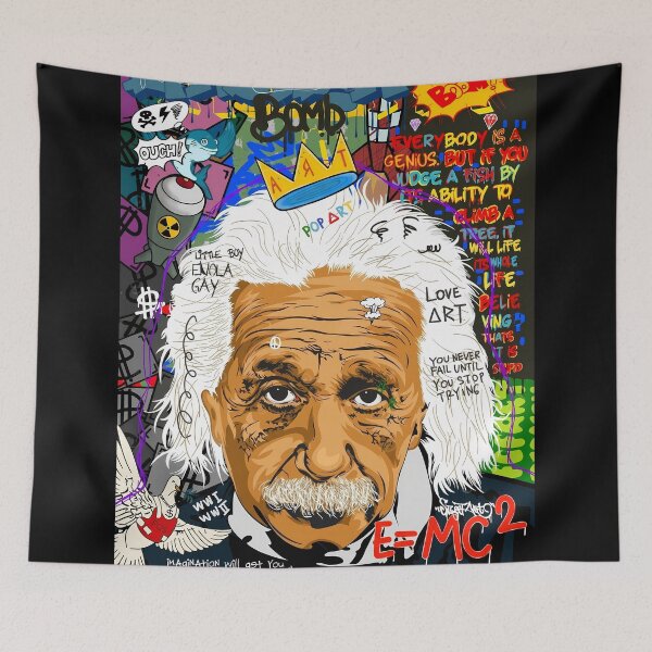 Item preview, Albert Einstein Pop Art Graffiti Street Art designed and sold by FaizArtShop.