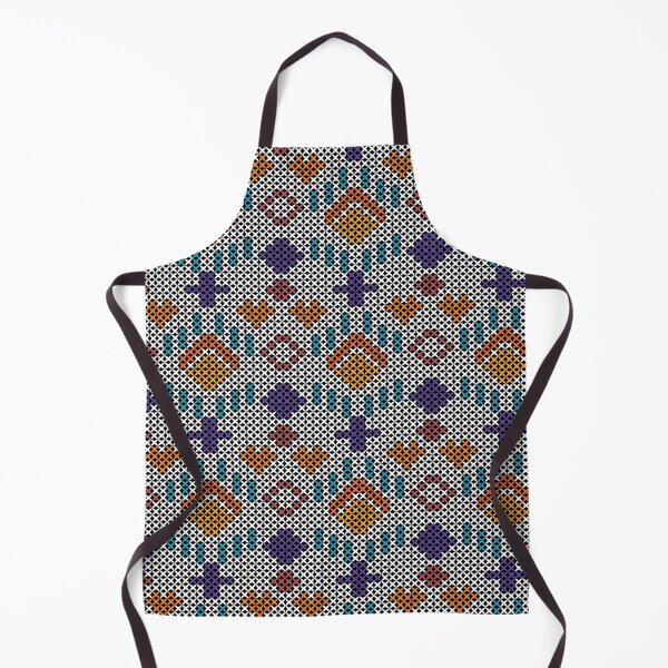 Item preview, Cozy Cross Stitch Inspired Geometric Pattern in Blue and Yellow designed and sold by Pongpond.