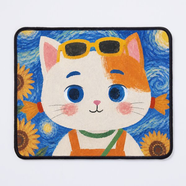 Item preview, Sunflower Yoyo Cat Character Art designed and sold by BigOranges.