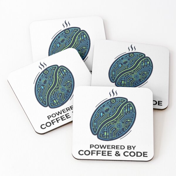 Item preview, Powered by Coffee and Code - Modern Coder Emblem designed and sold by Harrak Housni.