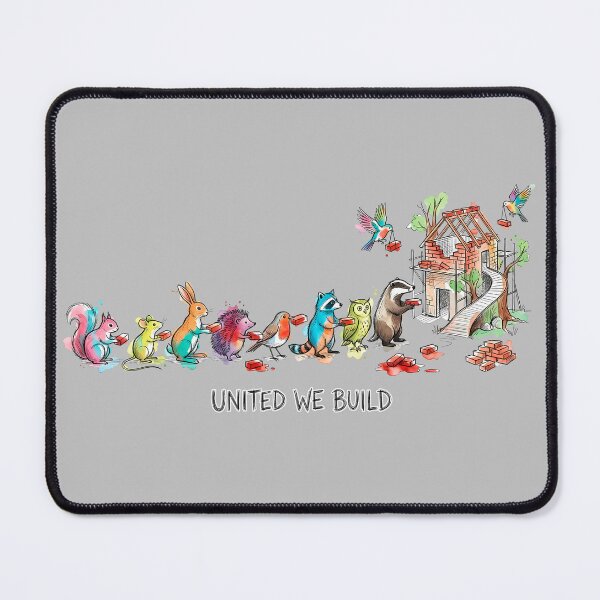Item preview, United We Build - Animal Community Rebuilding Watercolor Art designed and sold by SoulPT.