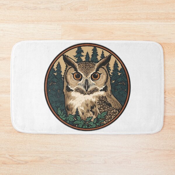 Item preview, Forest Owl Wildlife Badge Vintage Nature Emblem Design designed and sold by Evergreen Horizon Works.