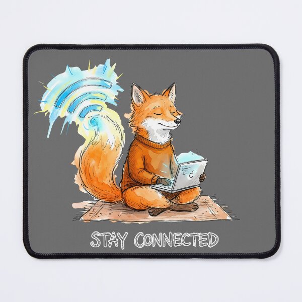 Item preview, Stay Connected - Cozy Fox with Laptop Watercolor Art designed and sold by SoulPT.