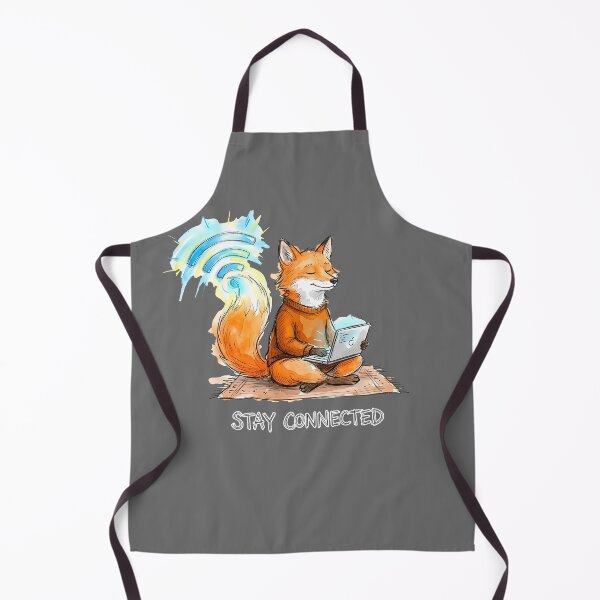 Item preview, Stay Connected - Cozy Fox with Laptop Watercolor Art designed and sold by SoulPT.