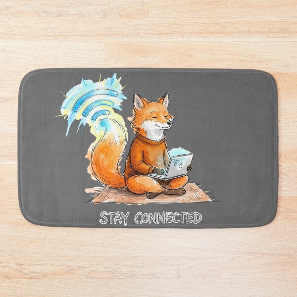 Item preview, Stay Connected - Cozy Fox with Laptop Watercolor Art designed and sold by SoulPT.