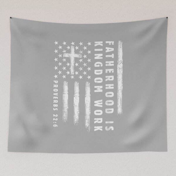 Item preview, Fatherhood is Kingdom Work Christian Dad US Flag Fathers Day designed and sold by ArleneRowe.
