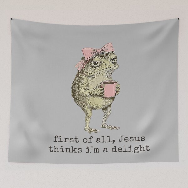 Item preview, First of All Jesus Thinks I'm A Delight Cute Bow Toad Frog designed and sold by mjohnson9.