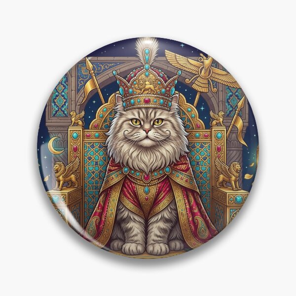 Item preview, Royal Persian Cat King | Ancient Persian Fantasy Crown Art designed and sold by Sara-Ai.
