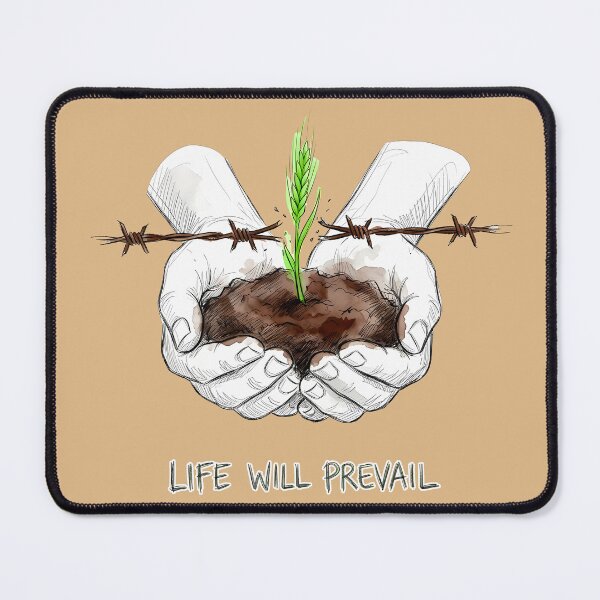 Item preview, Life Will Prevail: Wheat and Barbed Wire Illustration designed and sold by SoulPT.