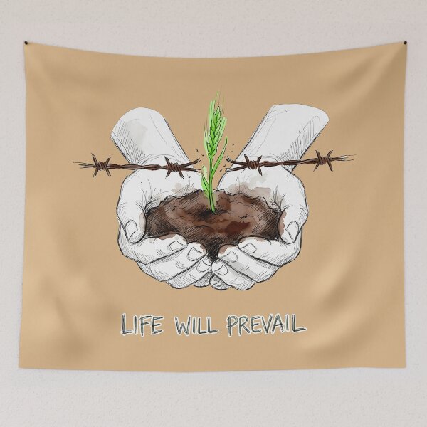 Item preview, Life Will Prevail: Wheat and Barbed Wire Illustration designed and sold by SoulPT.