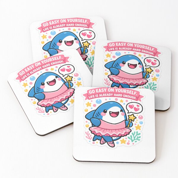 Item preview, Cute Fairy Shark Go Easy On Yourself Mental Health Sticker⁠ designed and sold by MIROUZ2000.