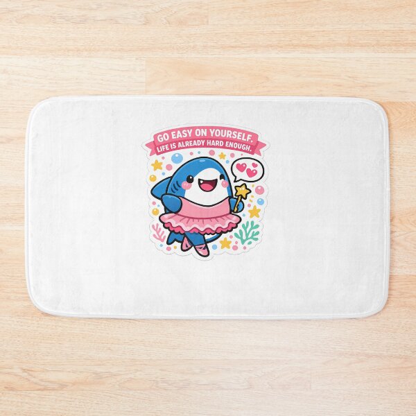 Item preview, Cute Fairy Shark Go Easy On Yourself Mental Health Sticker⁠ designed and sold by MIROUZ2000.