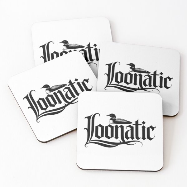 Item preview, "Loonatic — Gothic Blackletter Loon Bird Pun" designed and sold by Flipnship.