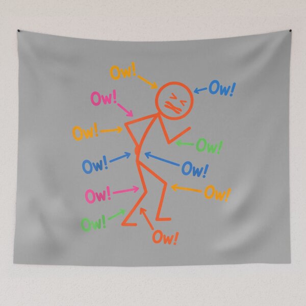 Item preview, Funny Body Pain Sarcastic Ow Ow Ow Ow Saying Character Humor designed and sold by KathieFaugh.