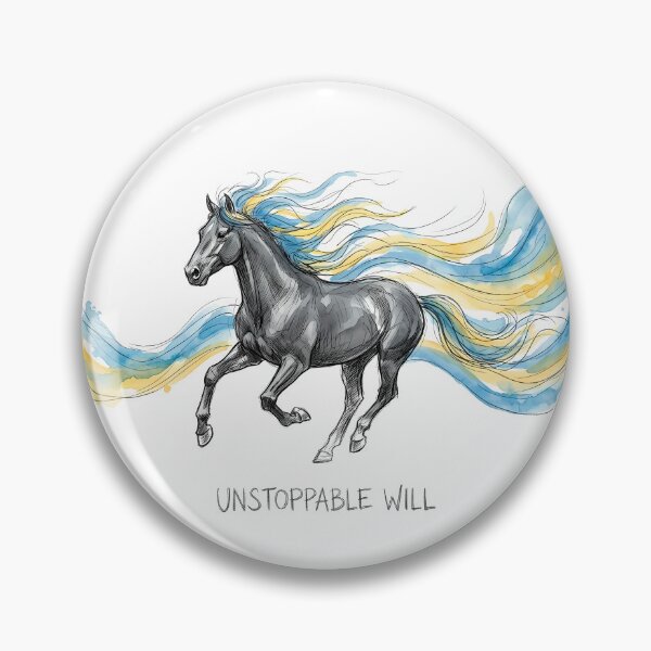Item preview, Unstoppable Will - Ukrainian Running Horse Watercolor Art designed and sold by SoulPT.