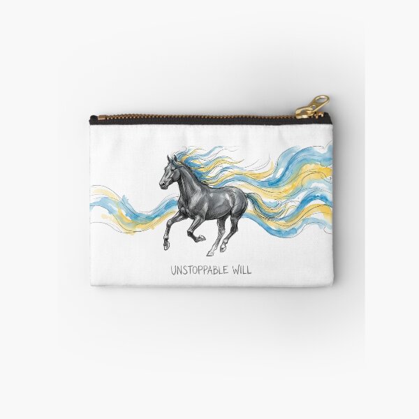 Item preview, Unstoppable Will - Ukrainian Running Horse Watercolor Art designed and sold by SoulPT.