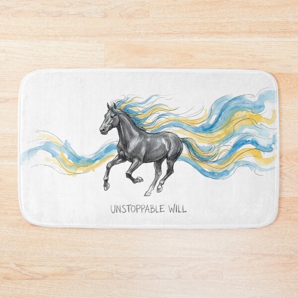 Item preview, Unstoppable Will - Ukrainian Running Horse Watercolor Art designed and sold by SoulPT.