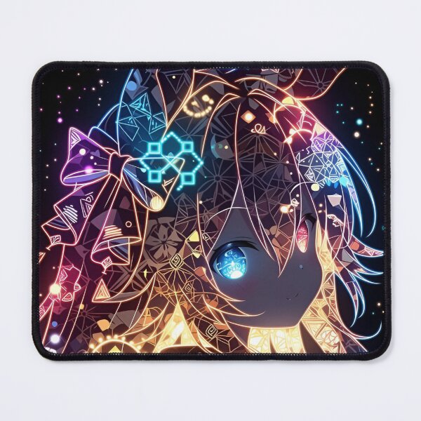 Item preview, Celestial Neon Anime Girl Art | Glowing Cosmic Fantasy Portrait | Cyber Mystic Kawaii Aesthetic Wall Art designed and sold by Dyan4.