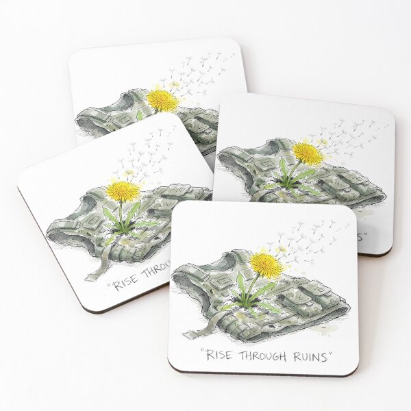 Item preview, Rise Through Ruins - Ukrainian Resilience Watercolor Art designed and sold by SoulPT.