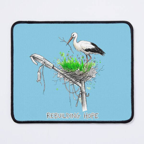 Item preview, Rebuilding Hope - Ukrainian Stork Nest Watercolor Art designed and sold by SoulPT.