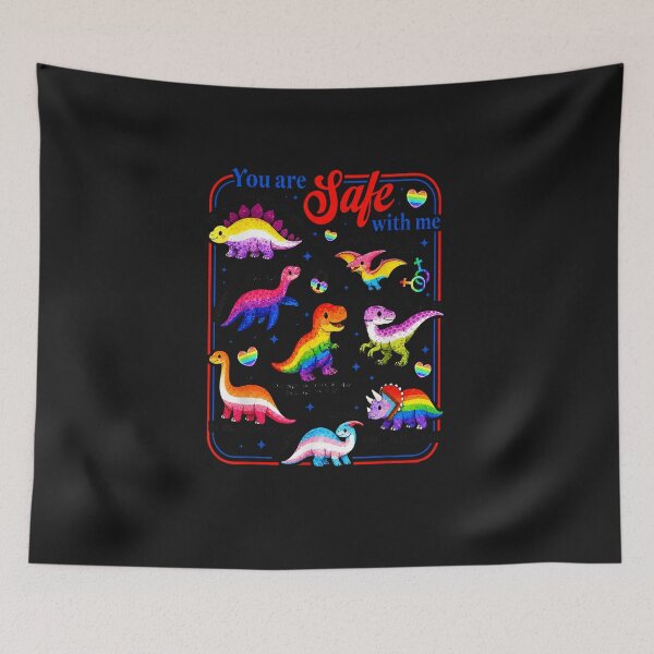 Item preview, Dinosaur Rainbow You are Safe with Me LGBT Pride designed and sold by FrankIsabel.