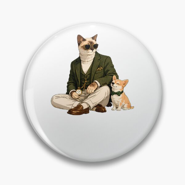 Item preview, Elegant cat & Chihuahua in gentleman style designed and sold by filou designs.