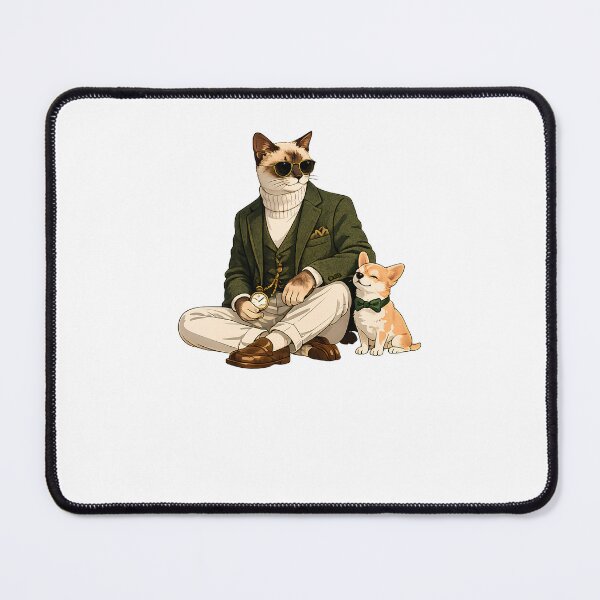 Item preview, Elegant cat & Chihuahua in gentleman style designed and sold by filou designs.