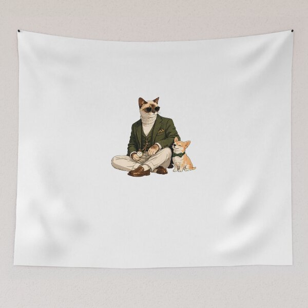Item preview, Elegant cat & Chihuahua in gentleman style designed and sold by filou designs.