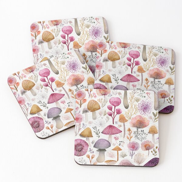 Item preview, Whimsical Watercolor Mushrooms and Wildflowers – Cottagecore Woodland Botanical Pattern designed and sold by Patterns & Love .