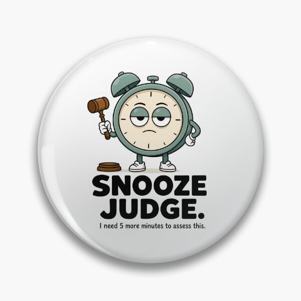 Item preview, Snooze Judge Funny Alarm Clock Morning Humour designed and sold by Moodzu.