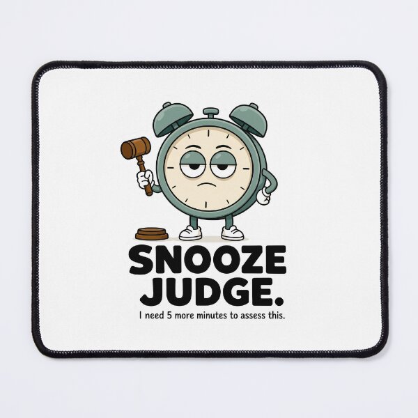 Item preview, Snooze Judge Funny Alarm Clock Morning Humour designed and sold by Moodzu.