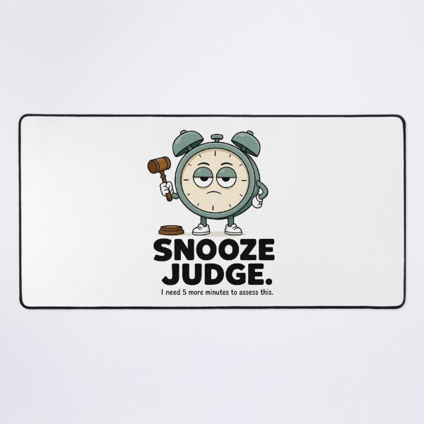 Item preview, Snooze Judge Funny Alarm Clock Morning Humour designed and sold by Moodzu.
