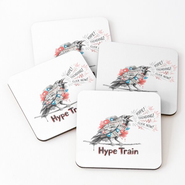 Item preview, The Hype Train Crow - Social Media Noise Illustration designed and sold by SoulPT.