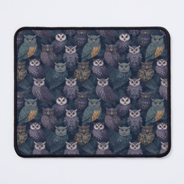 Item preview, Ornate Purple Blue Owl Seamless Pattern designed and sold by Pioneer Spirit Market.