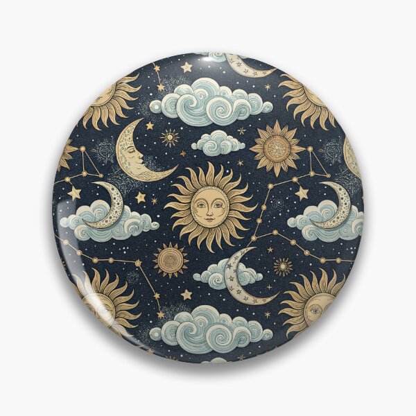 Item preview, Vintage Celestial Sun and Moon Pattern – Boho Astrology Constellation Night Sky designed and sold by Patterns & Love .