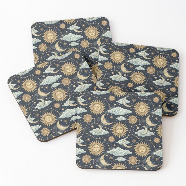 Item preview, Vintage Celestial Sun and Moon Pattern – Boho Astrology Constellation Night Sky designed and sold by Patterns & Love .