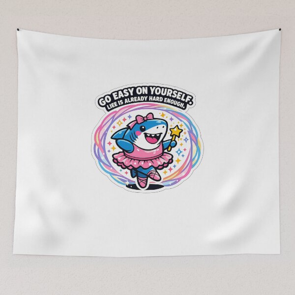 Item preview, Aura Frame Fairy Shark Go Easy On Yourself Sticker designed and sold by MIROUZ2000.