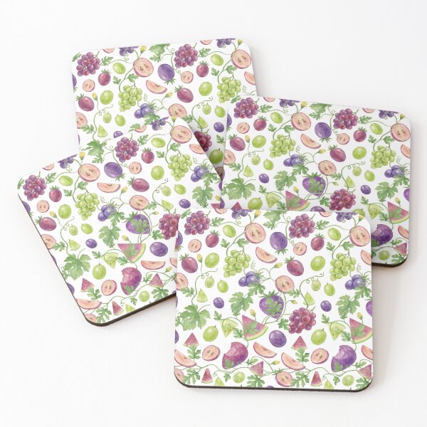 Item preview, Whimsical Watercolor Grapes & Summer Fruit Botanical Pattern designed and sold by TOM JACK.