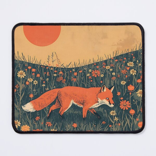 Item preview, Fox in Wildflower Meadow Vintage Nature Art Illustration designed and sold by Evergreen Horizon Works.