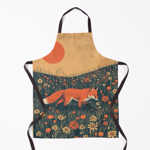 Item preview, Fox in Wildflower Meadow Vintage Nature Art Illustration designed and sold by Evergreen Horizon Works.